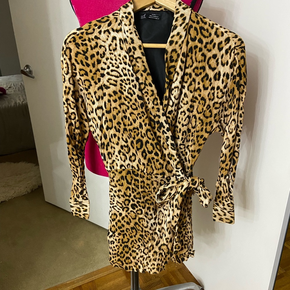 Zara Leopard Print Wrap Dress